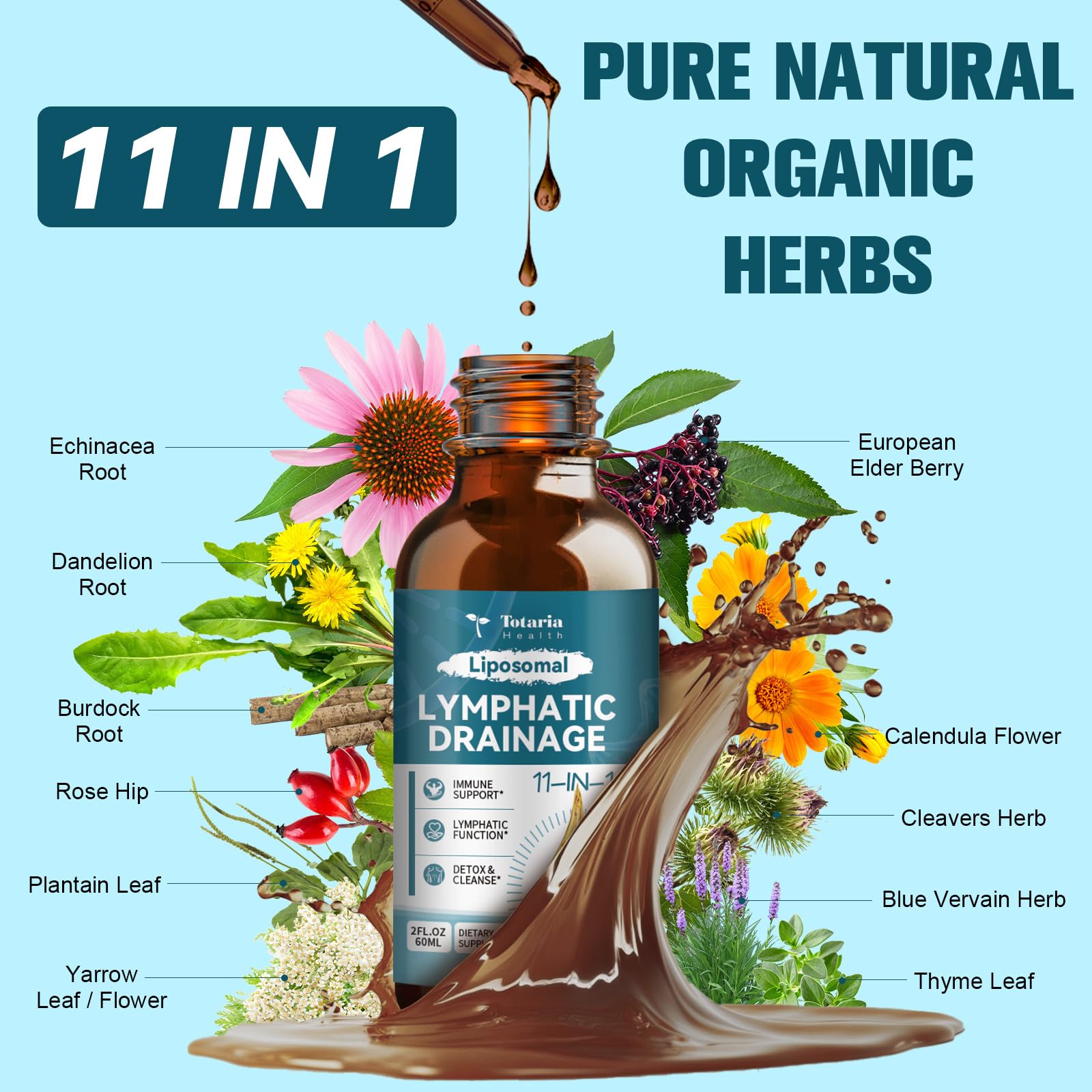 Totaria Fórmula 11-en-1: mezcla herbal para apoyo general.