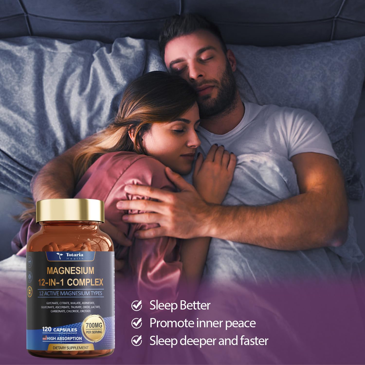 Totaria Magnesio Complex: tabla de 12 formas para mejor absorción.