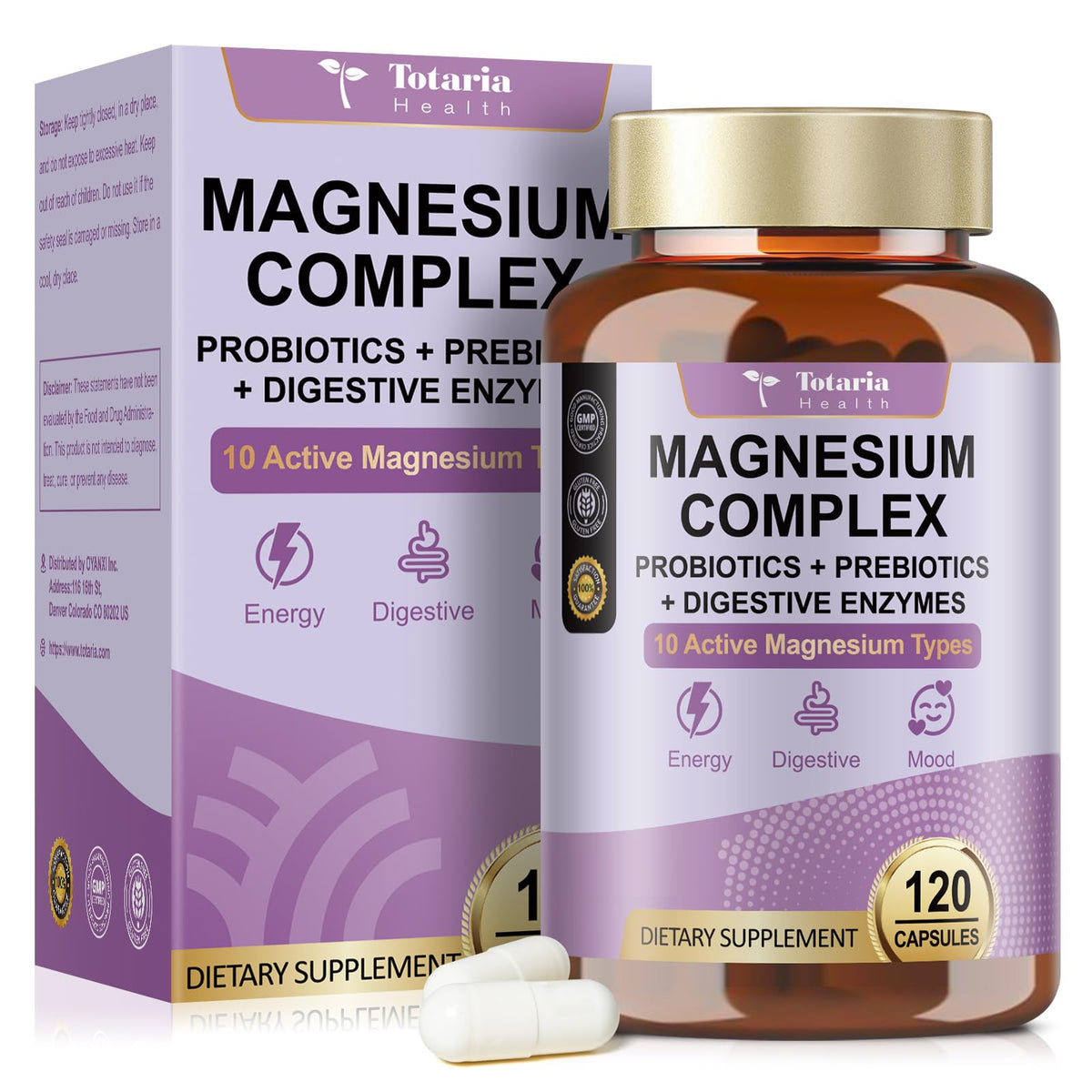 Totaria magnesium en capsulas para absorcion mejorada y energia diaria.