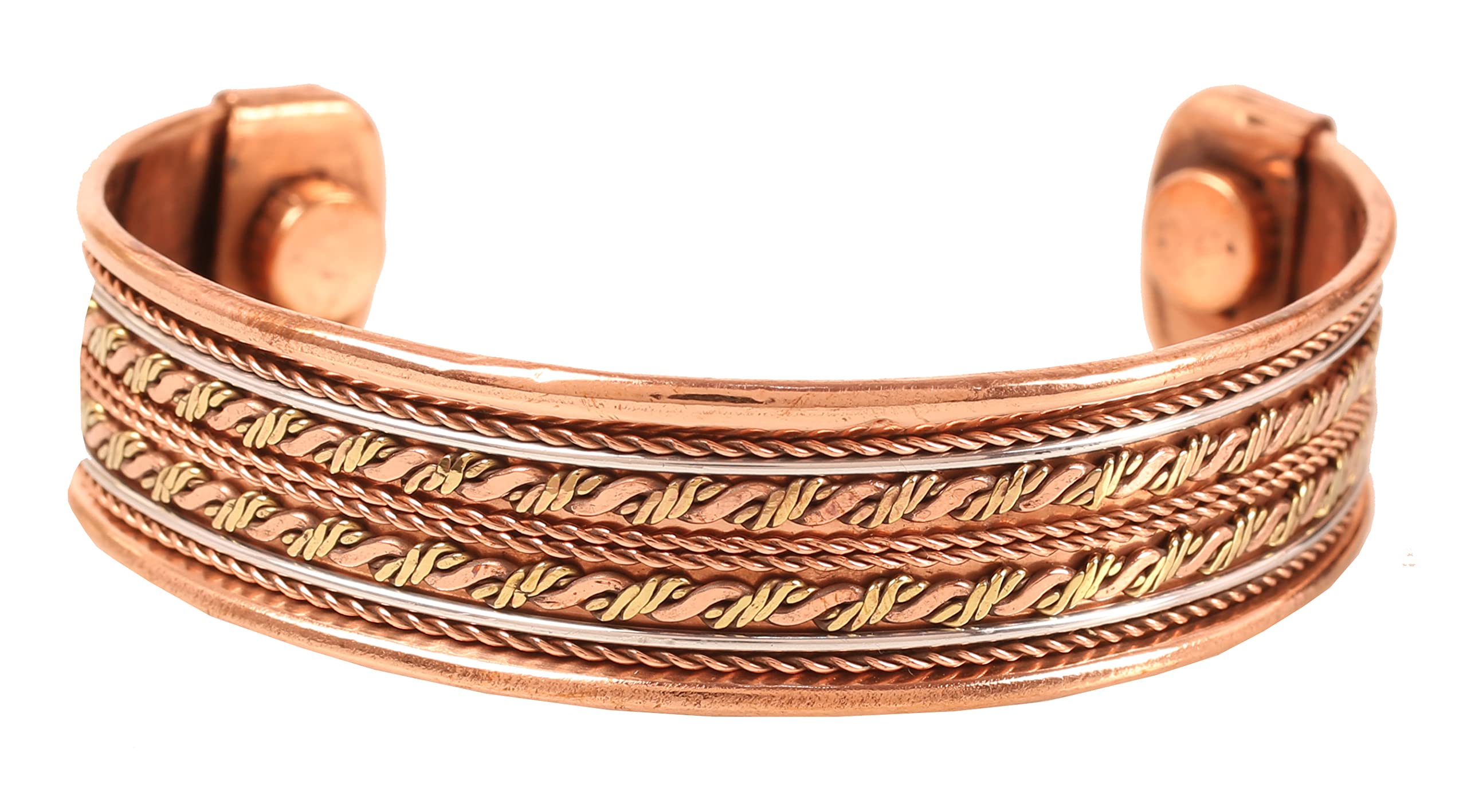 Pulsera Touchstone cobre magnetica con diseno tibetano para uso diario