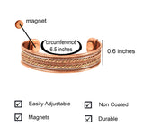 Pulsera Touchstone sin recubrimiento con imanes para sentir cobre natural en la piel