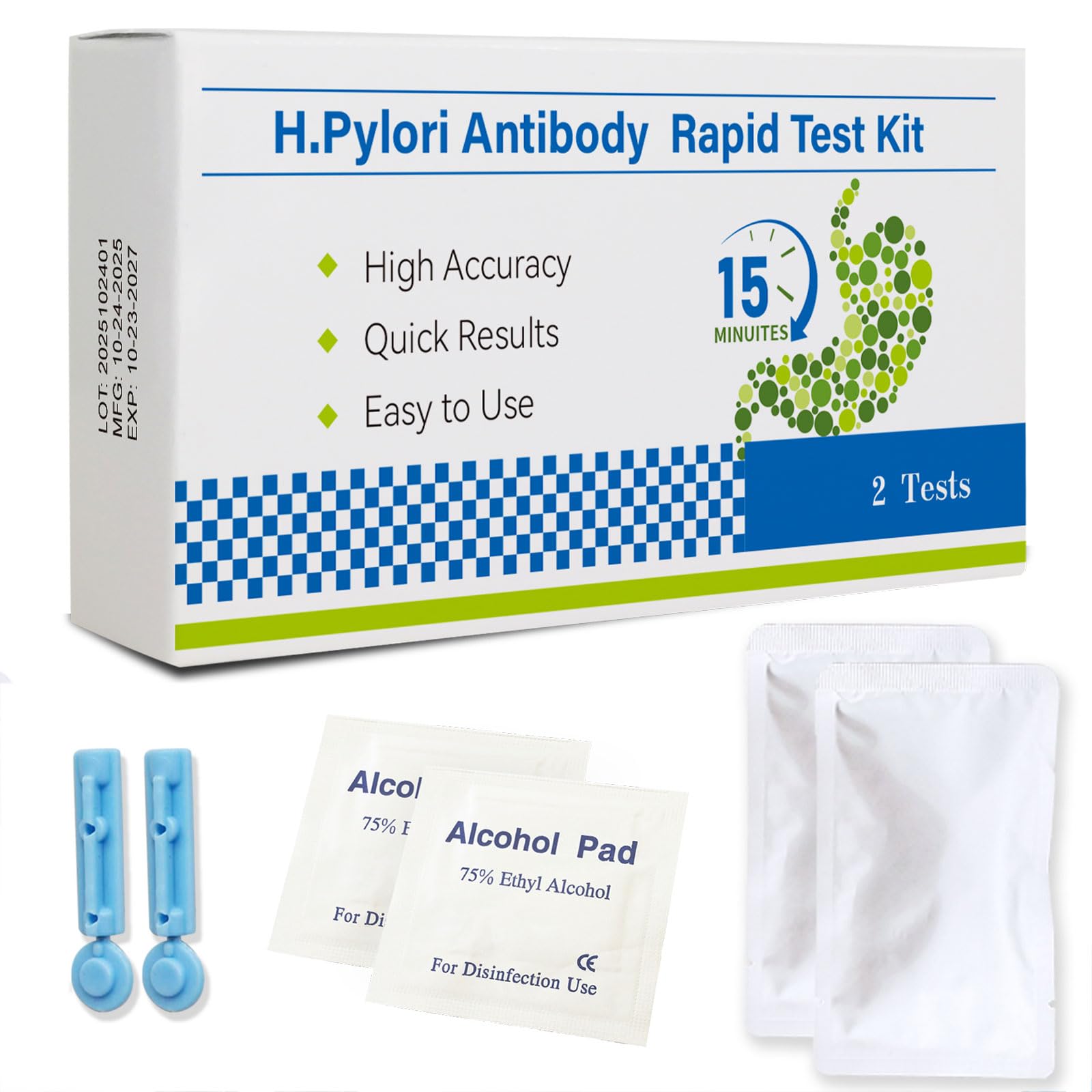 Touyeet prueba H. pylori dos piezas, opción conveniente para monitoreo de salud en casa.