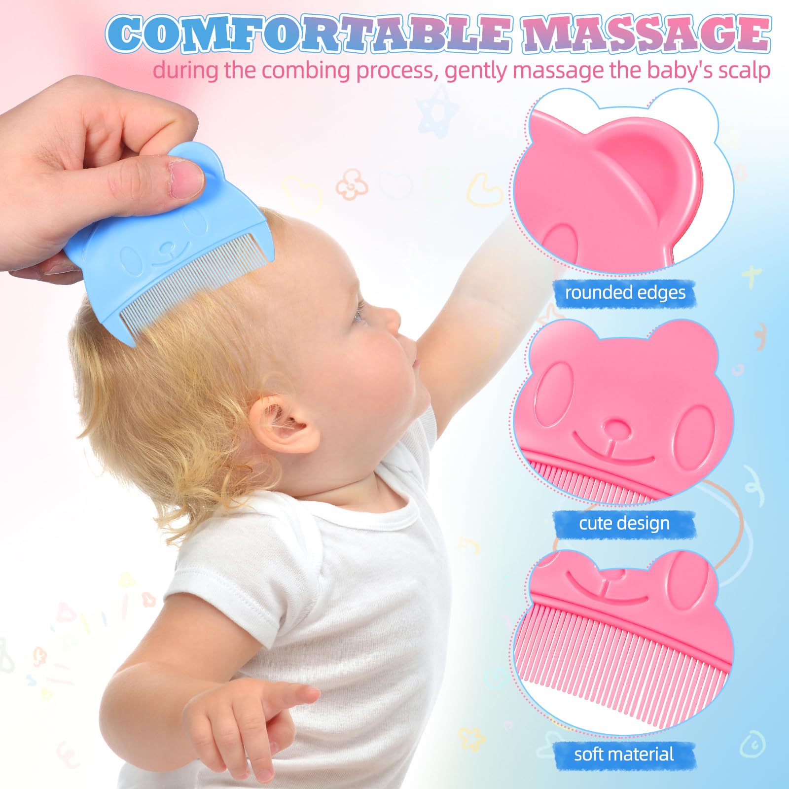 Toyvian peine dientes finos, diseño delicado para peinar sin tirones.