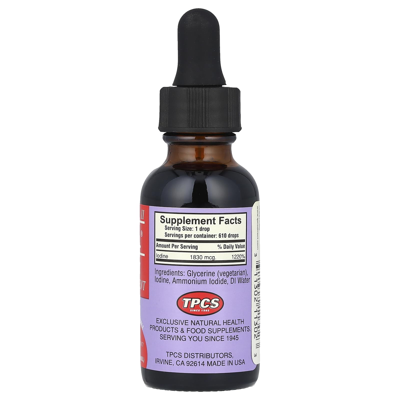 TPCS Iosol Fórmula II botella vertiendo gotas para dosis.