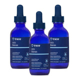 Trace Minerals Boro Iónico en primer plano de botella, posible apoyo a la salud ósea.