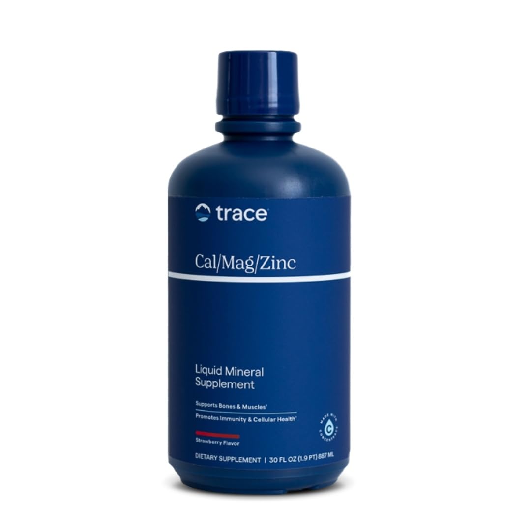 Trace Minerals Cal/Mag/Zinc: vertido de la botella para dosis diaria sin esfuerzo