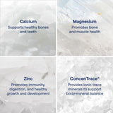 Trace Minerals Cal/Mag/Zinc, dosis diaria lista para mezclar en bebidas