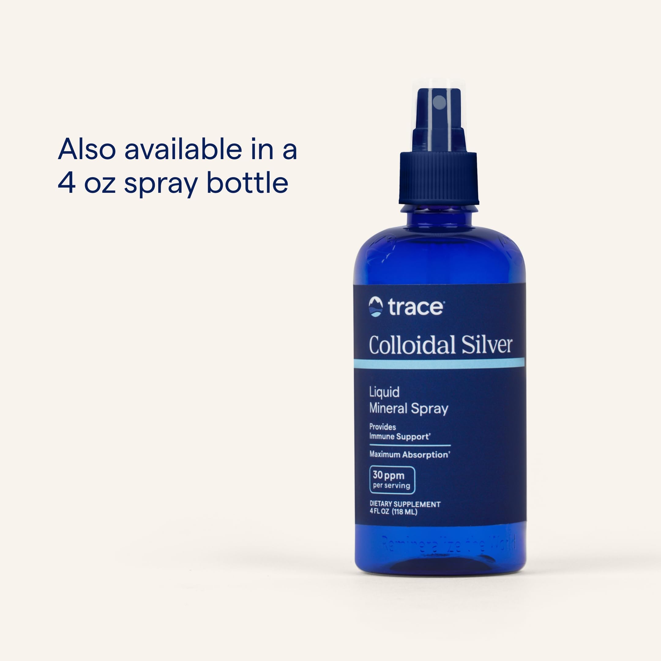 Trace Minerals Coloidal Plata – envase de 8 onzas para uso cómodo en casa.
