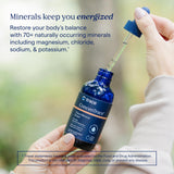 Trace Minerals ConcenTrace disponible en gotas, polvo, tabletas y cápsulas.