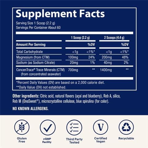Trace Minerals ConcenTrace proceso sostenible en EE. UU., origen único