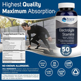 Trace Minerals Electrolyte Stamina: tabletas en mano para dosis diaria de rendimiento sostenido
