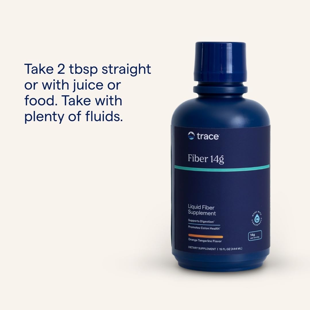 Trace Minerals Fibra 14g, sabor naranja-tangerina, experiencia sensorial agradable.