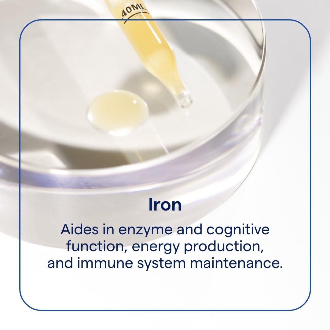 Trace Minerals Hierro Ionico 22 mg dosis diaria con jugo para absorción.