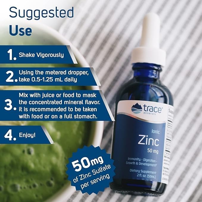 Trace Minerals Ionic Zinc, contenido: minerales iónicos para remineralizar el cuerpo.