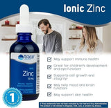 Trace Minerals Ionic Zinc, dosis: uso diario cómodo para piel y crecimiento.
