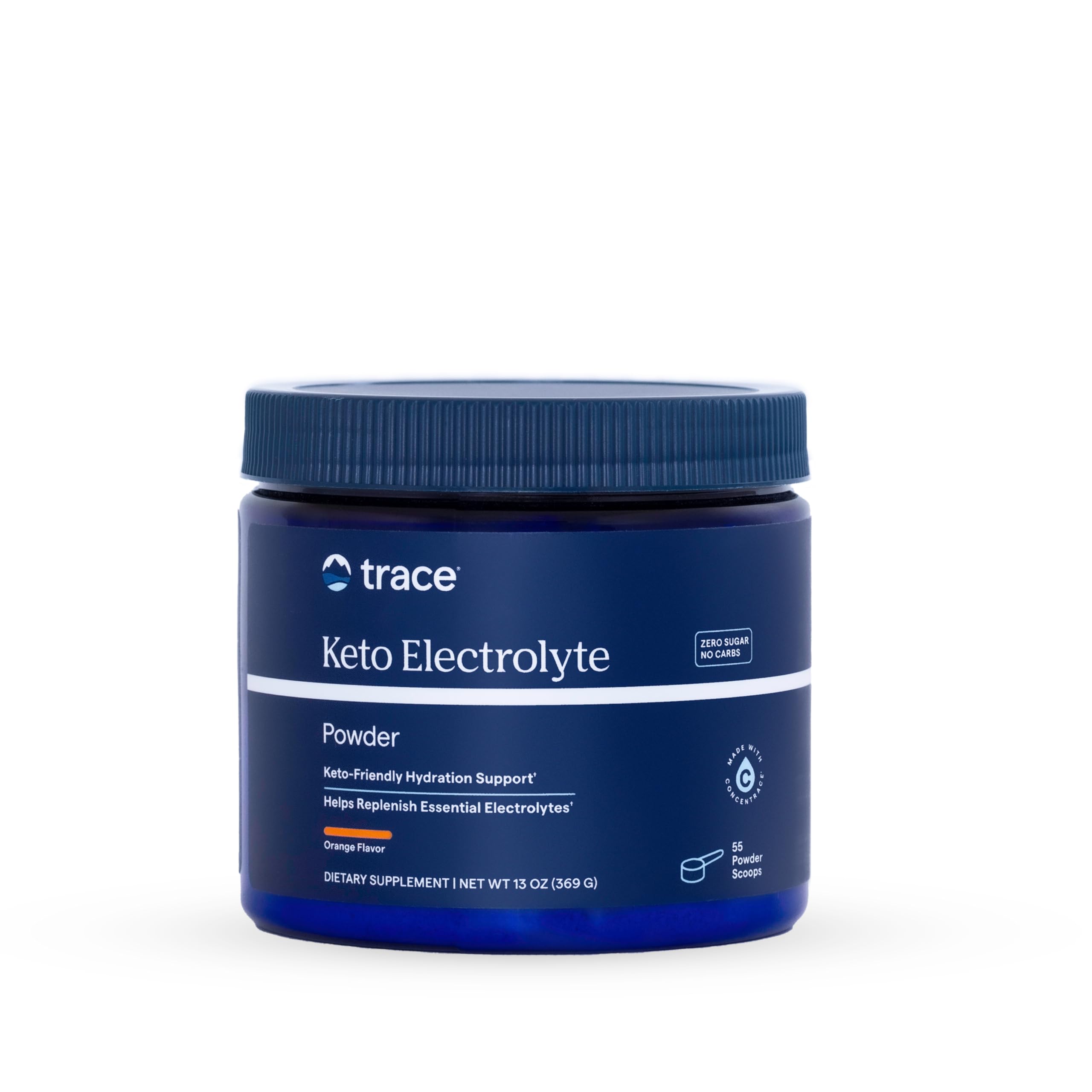 Trace Minerals Keto Electrolyte, polvo medido para mezclar y reponer electrolitos.