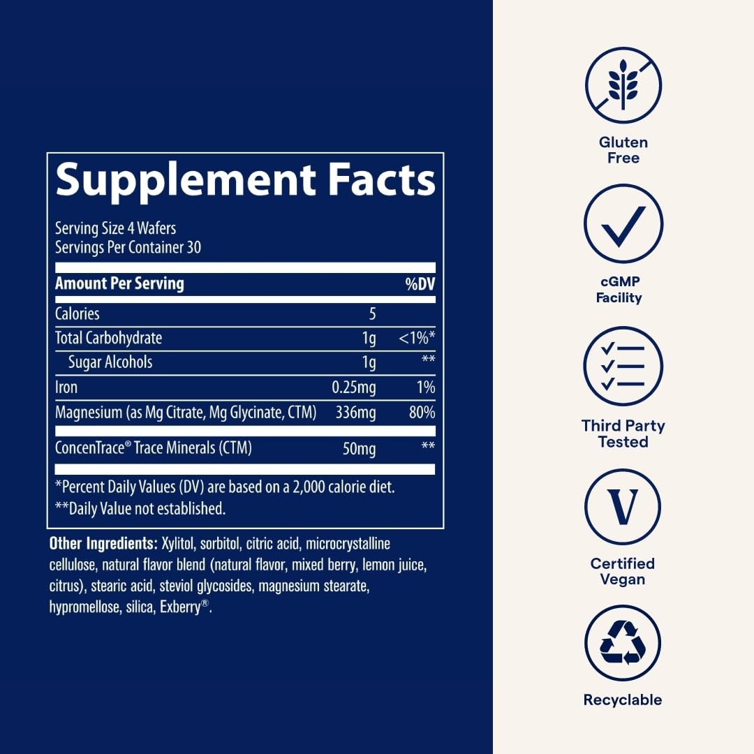 Sabor frambuesa-limon de Trace Minerals Magnesium Chewables en primer plano