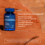 Trace Minerals Magnesio Glicinato, botella para dormir mejor y relajación nocturna.