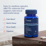Trace Minerals Magnesio Glicinato, envase para sueño y relajación nocturna.