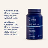 Trace Minerals Magnesium Gummies: pensado para uso diario según edad.
