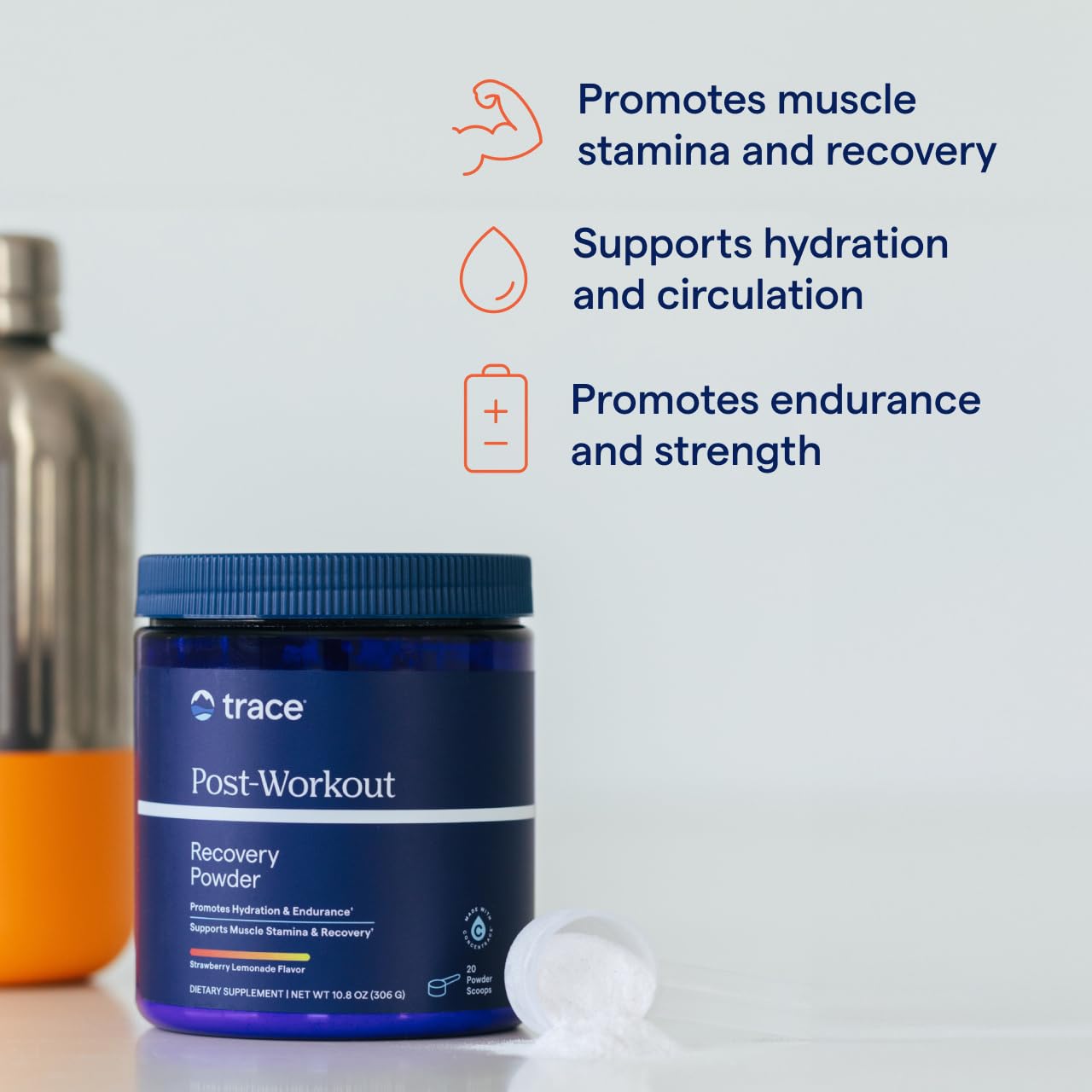 Trace Minerals Post-Entrenamiento, opción sin gluten y vegana para dietas
