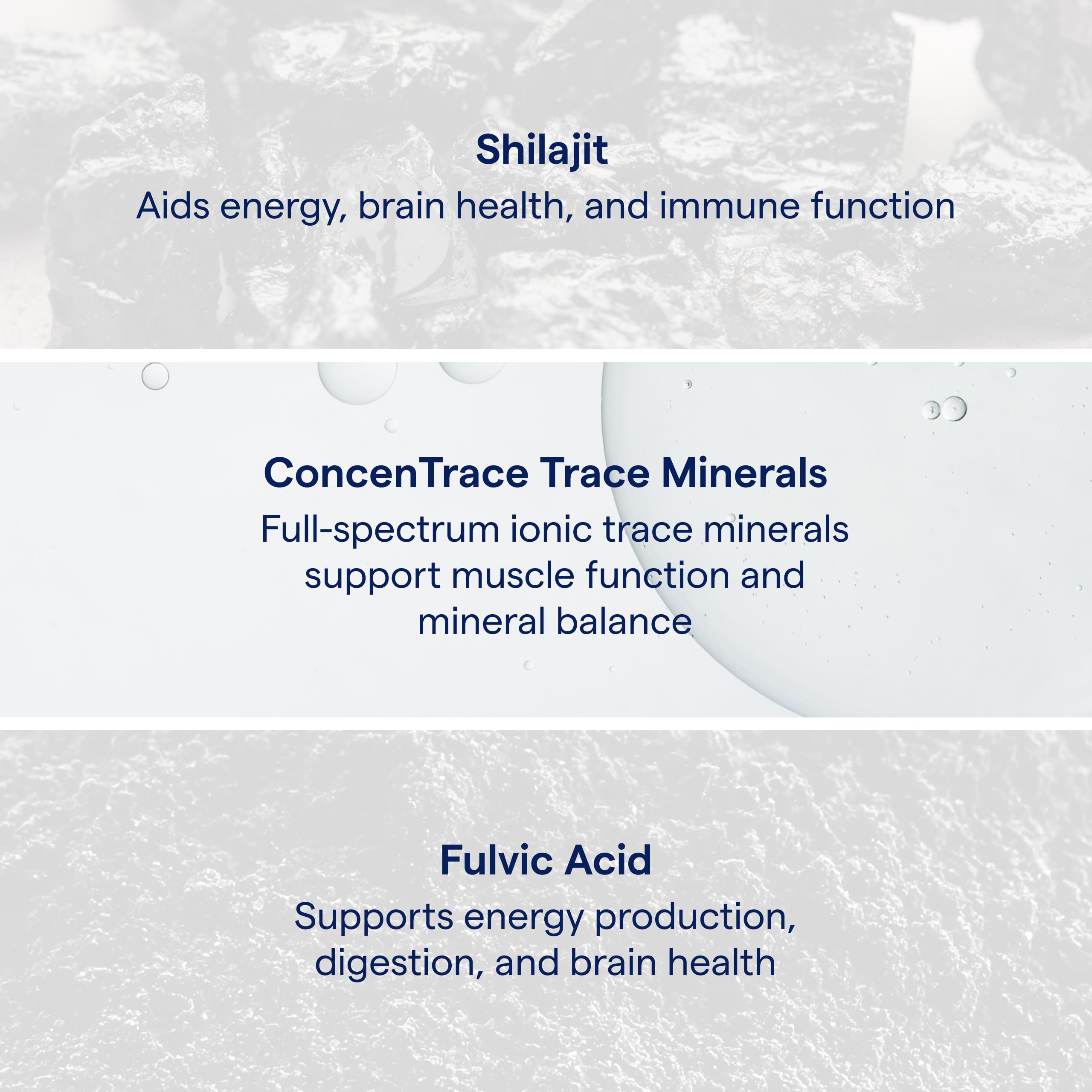 Trace Minerals Shilajit Etiqueta: minerales clave para tu rutina diaria.