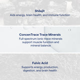 Trace Minerals Shilajit Etiqueta: minerales clave para tu rutina diaria.