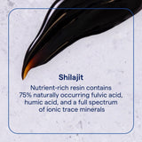 Trace Minerals Shilajit Resin: textura cremosa para mezclar en agua o té