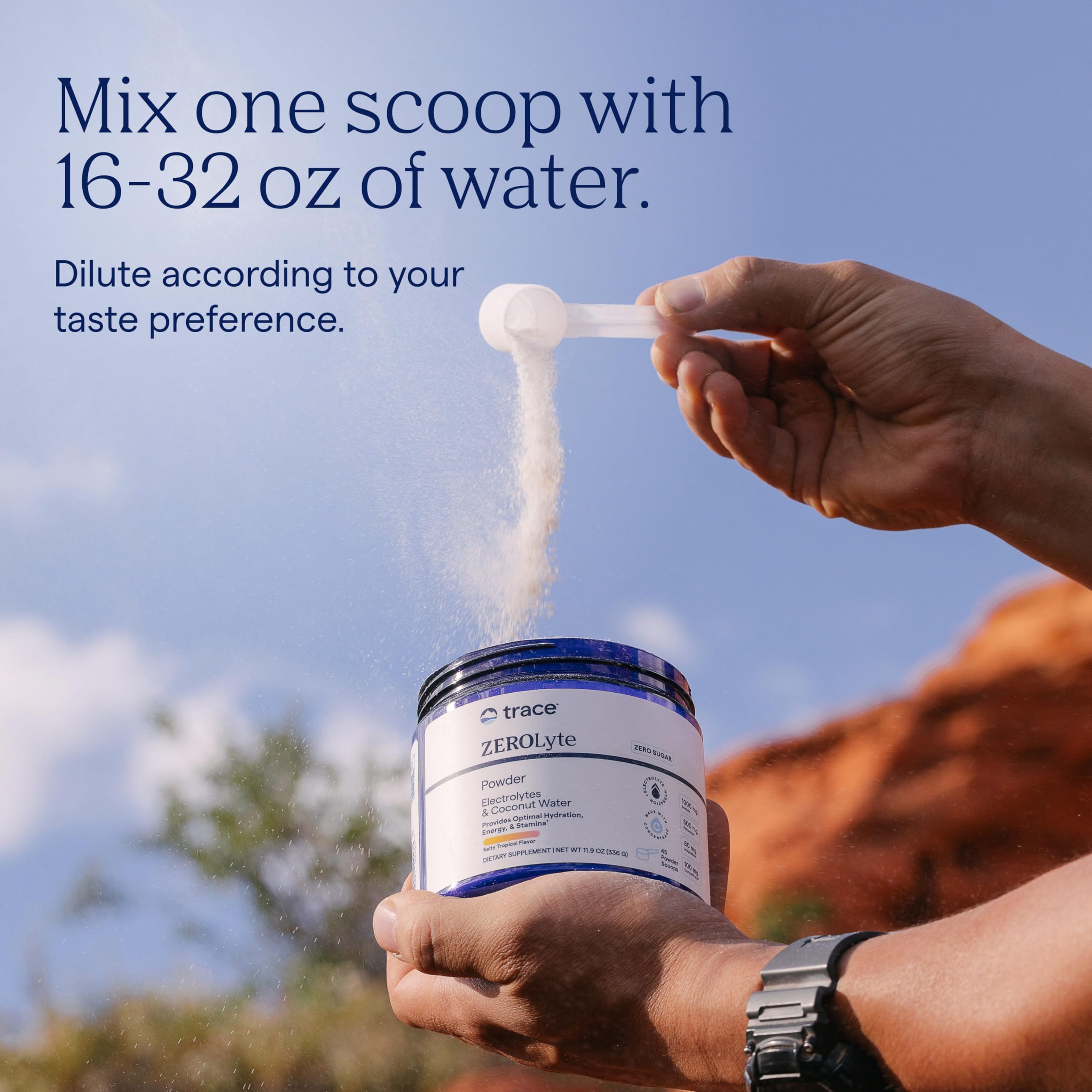 Trace Minerals ZeroLyte envase grande para uso diario en casa.