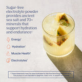 Trace Minerals ZeroLyte etiqueta destacada muestra sabores y beneficios.