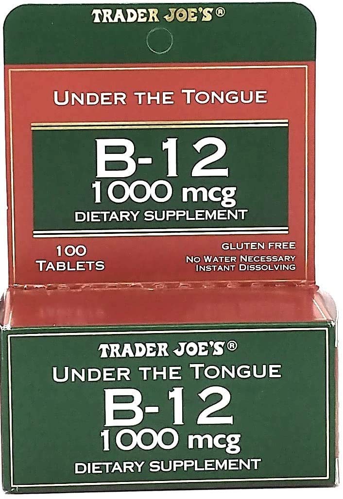 Empaque de Trader Joe's B12 sublingual, 100 tabletas.