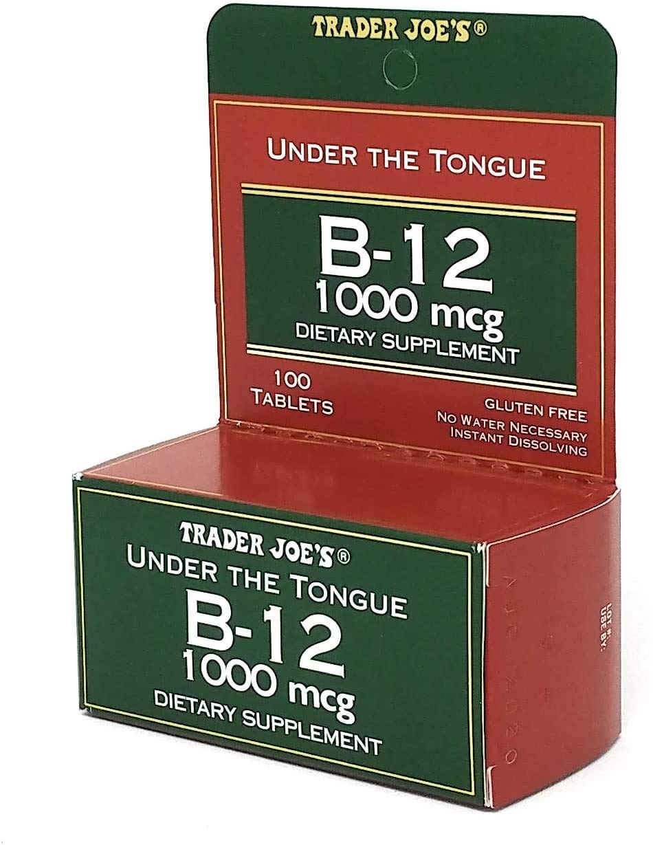 Producto sin gluten Trader Joe's B12 sublingual.