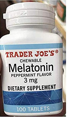 Tabletas melatonina menta de Trader Joe's para consumo nocturno masticable