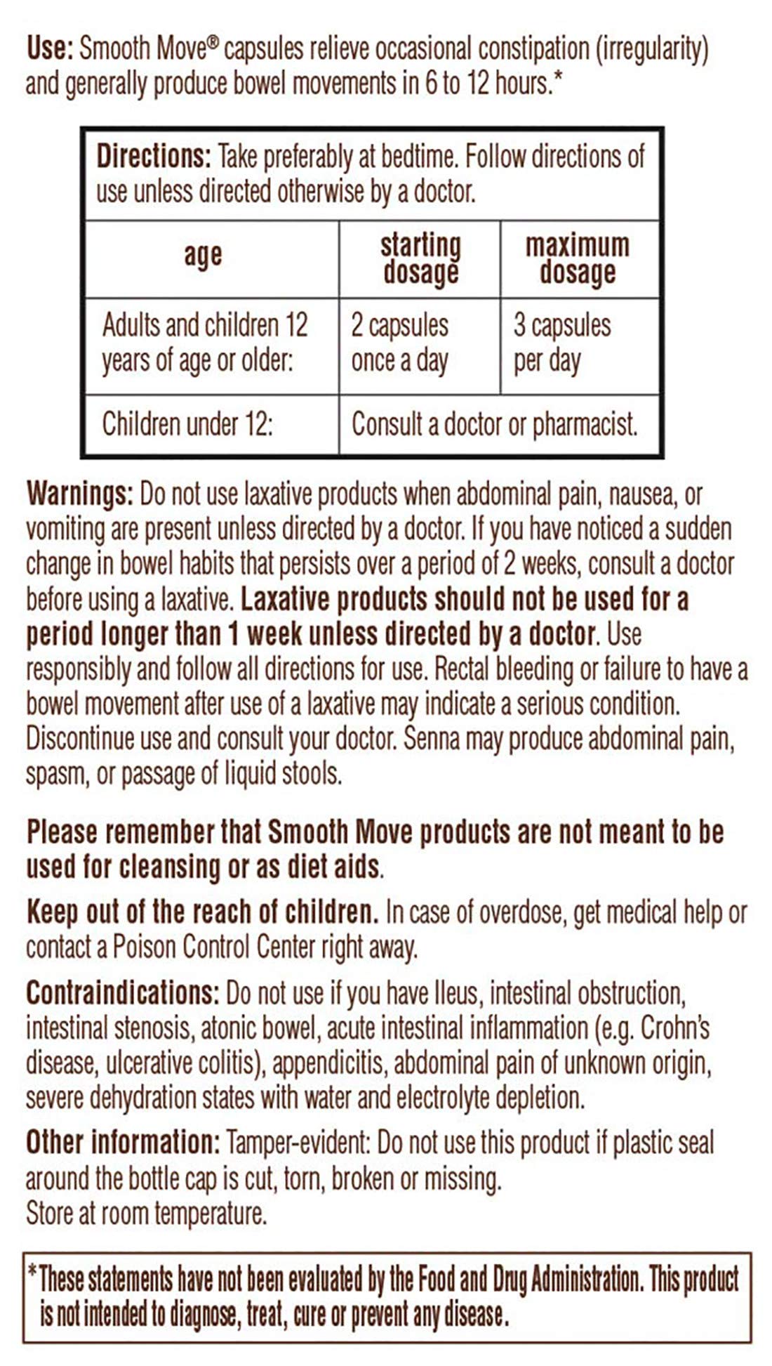 Traditional Medicinals Smooth Move Senna, calidad farmacopéica para confiabilidad del producto.