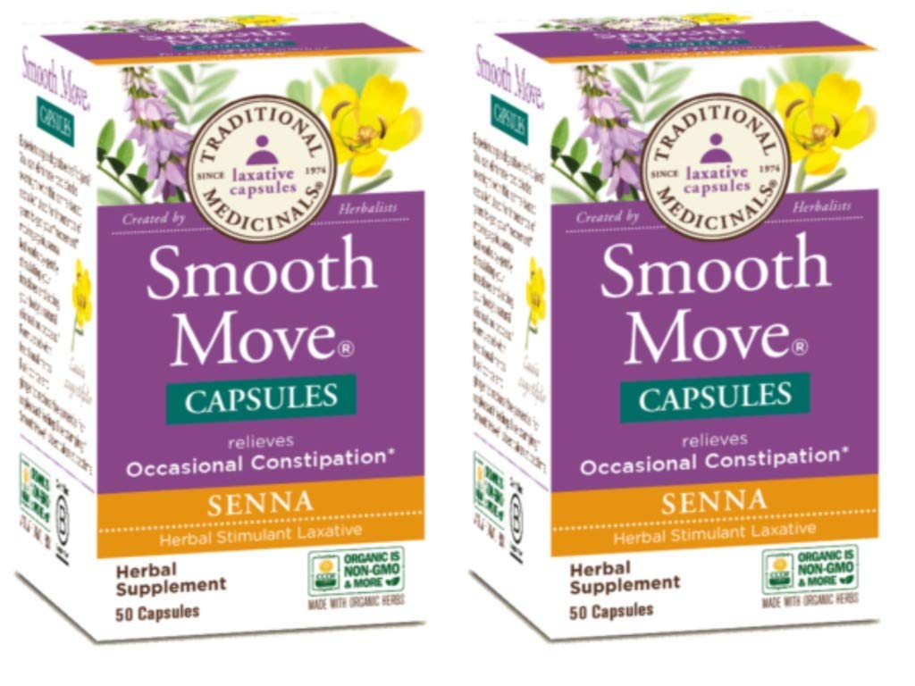 Traditional Medicinals Smooth Move cápsulas en botella de 50 ct para apoyo digestivo suave