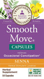 Traditional Medicinals Smooth Move Senna, dosis recomendada de dos cápsulas por toma.