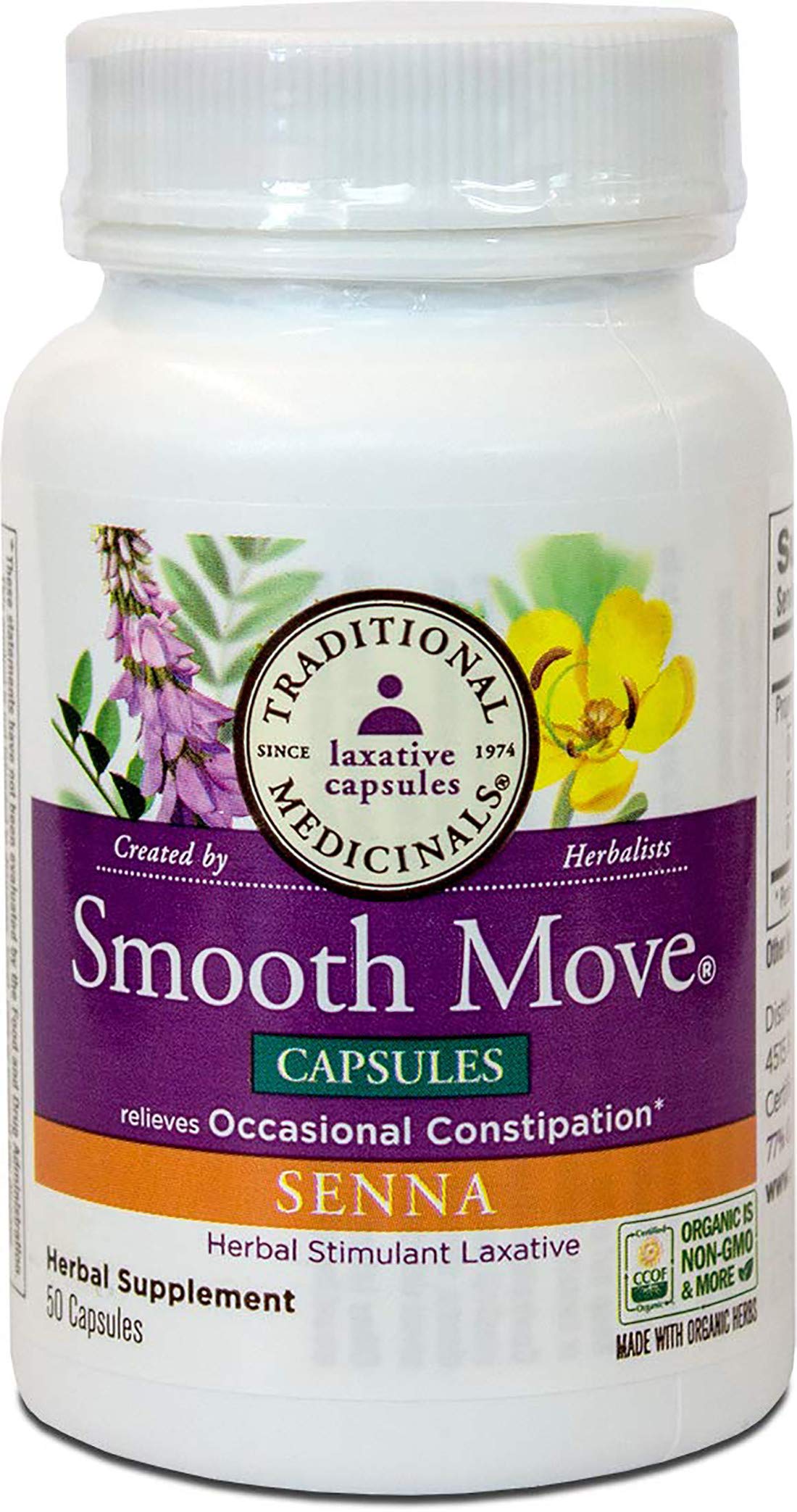 Traditional Medicinals Smooth Move Senna, ingredientes orgánicos para una opción natural.