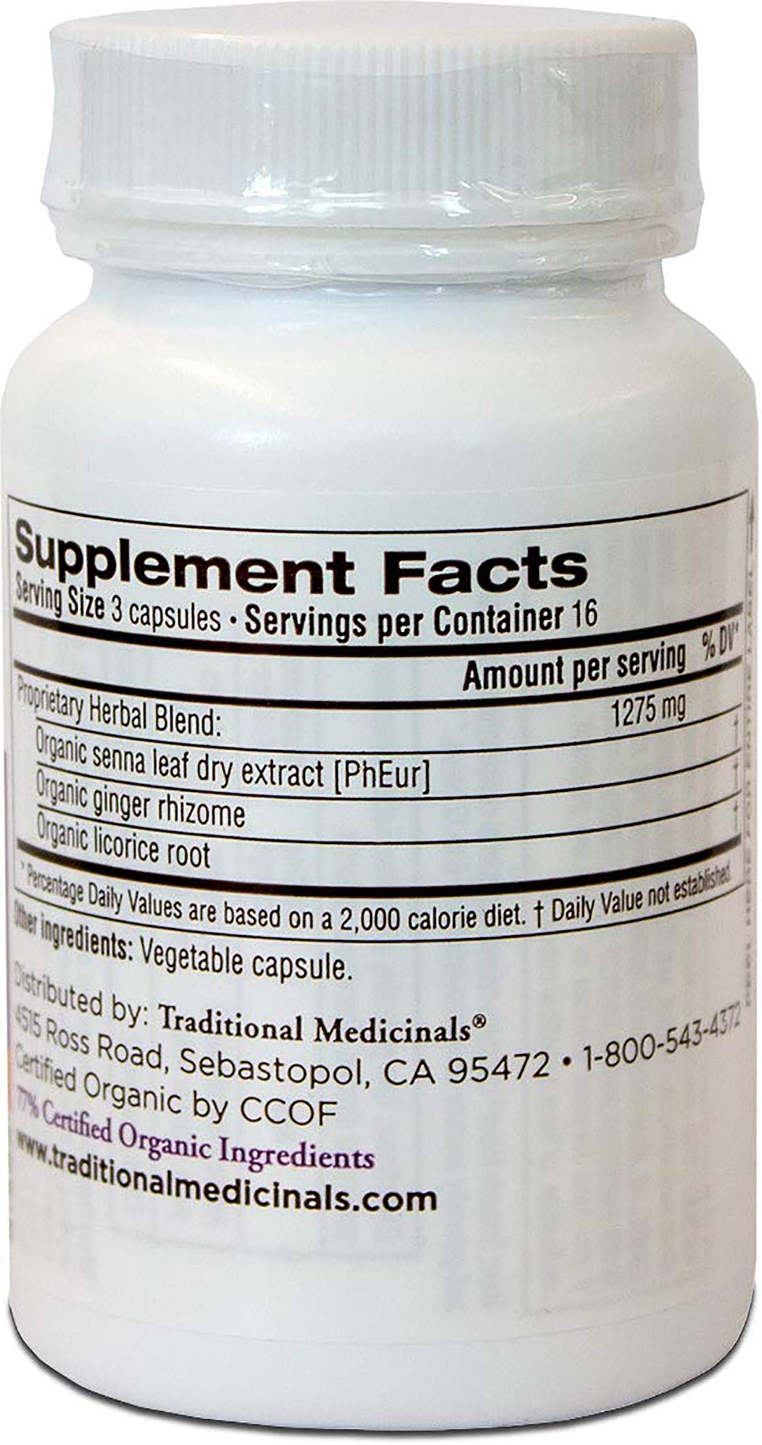 Traditional Medicinals Smooth Move Senna, sin colorantes, sabores ni endulzantes añadidos.
