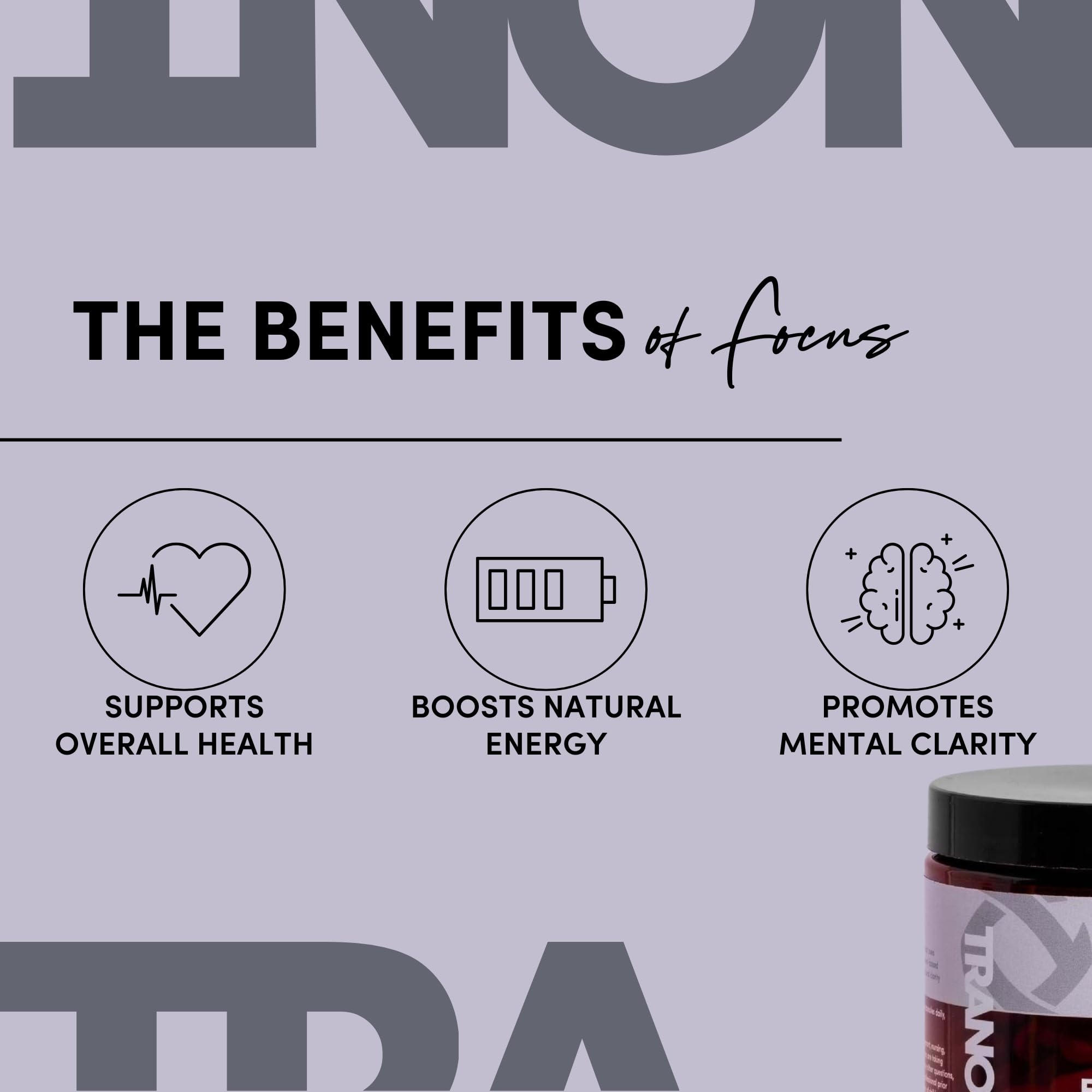 Tranont Focus Vitamin B Complex energía suave para el día sin bajones.