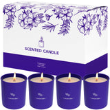 Vela TranquilBliss Lavanda de 8 oz en frasco violeta para aroma suave en casa.