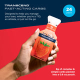 Transcend Foods gel de fresa mini, práctico para viajar y mantener rendimiento