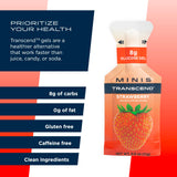 Transcend Foods gel de fresa mini, sin cafeína y portátil para cualquier deporte