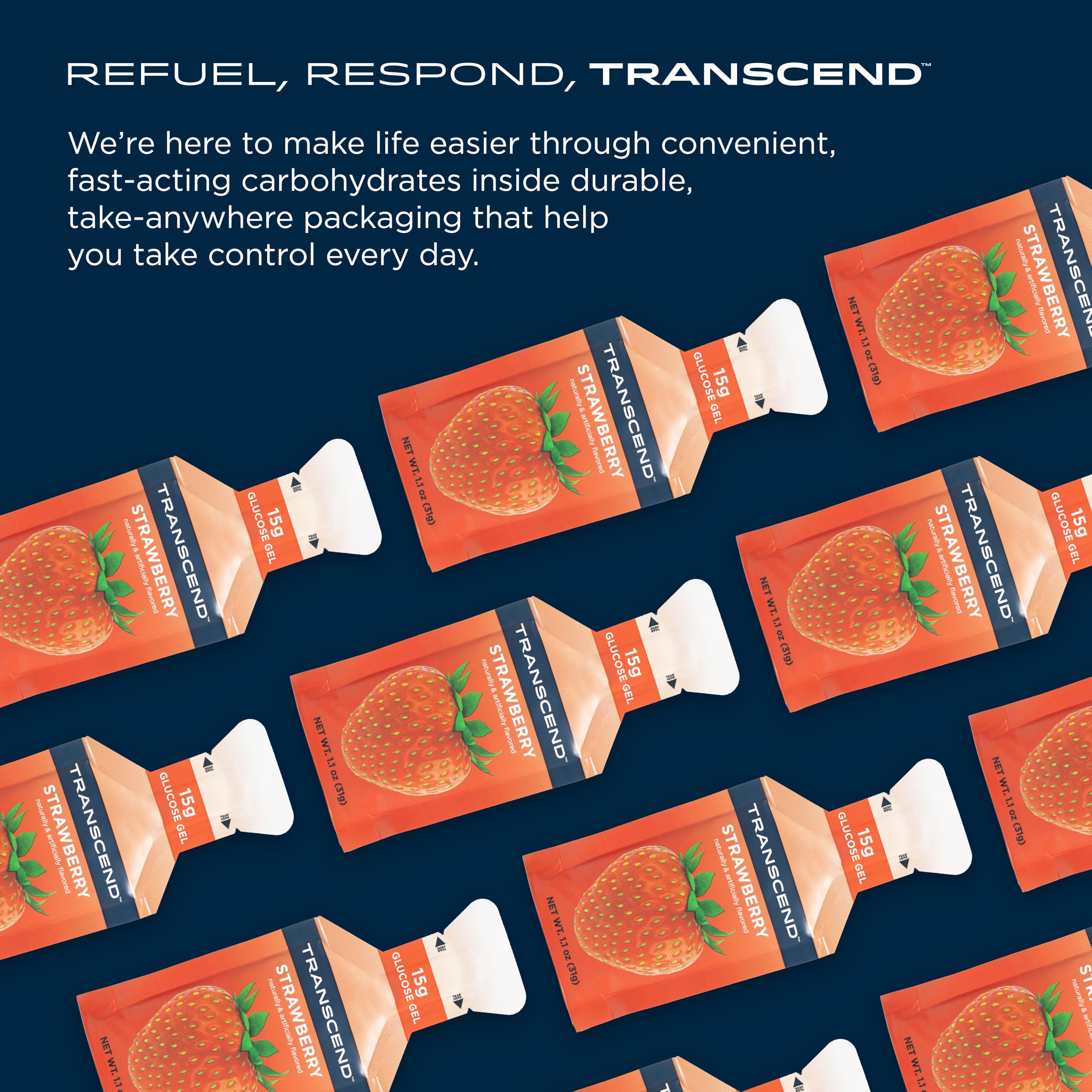 Transcend Gel Energetico, etiqueta de caducidad clara en cada porcion