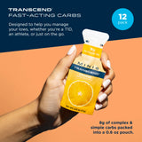 Transcend gel naranja dosis rápida: recarga instantánea durante entrenamientos o competencias.