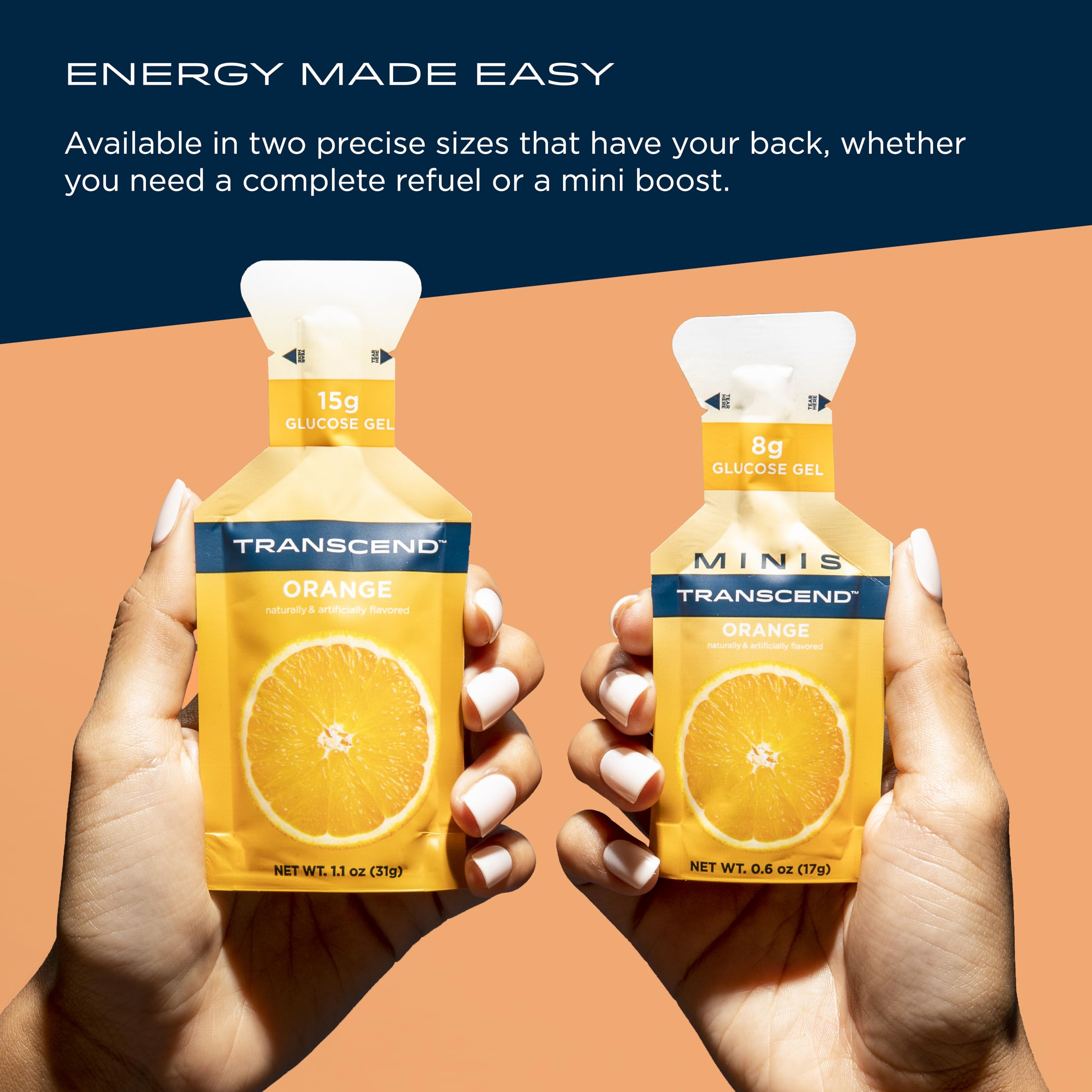 Transcend gel naranja sin gluten: alternativa apta para dietas restringidas.