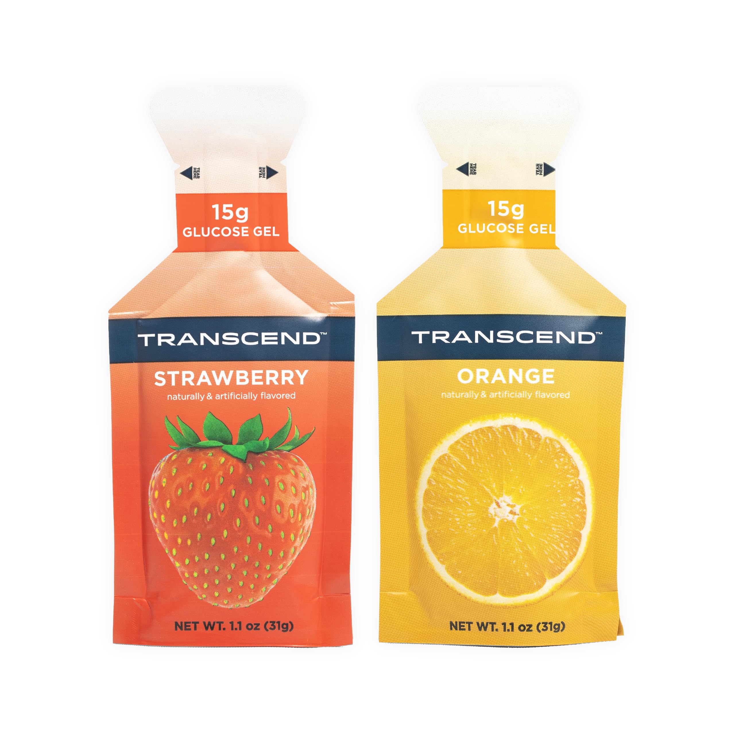 Transcend geles sabor fresa para energía rápida durante entrenamientos