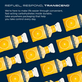 Transcend sabores naranja y fresa: variedad sabrosa para sesiones de ejercicio.