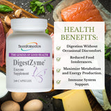 DigestZyme cápsulas pequeñas para uso diario, fácil de tragar.