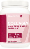 TransformHQ Beauty Collagen: frasco con porciones para uso diario y cómodo.
