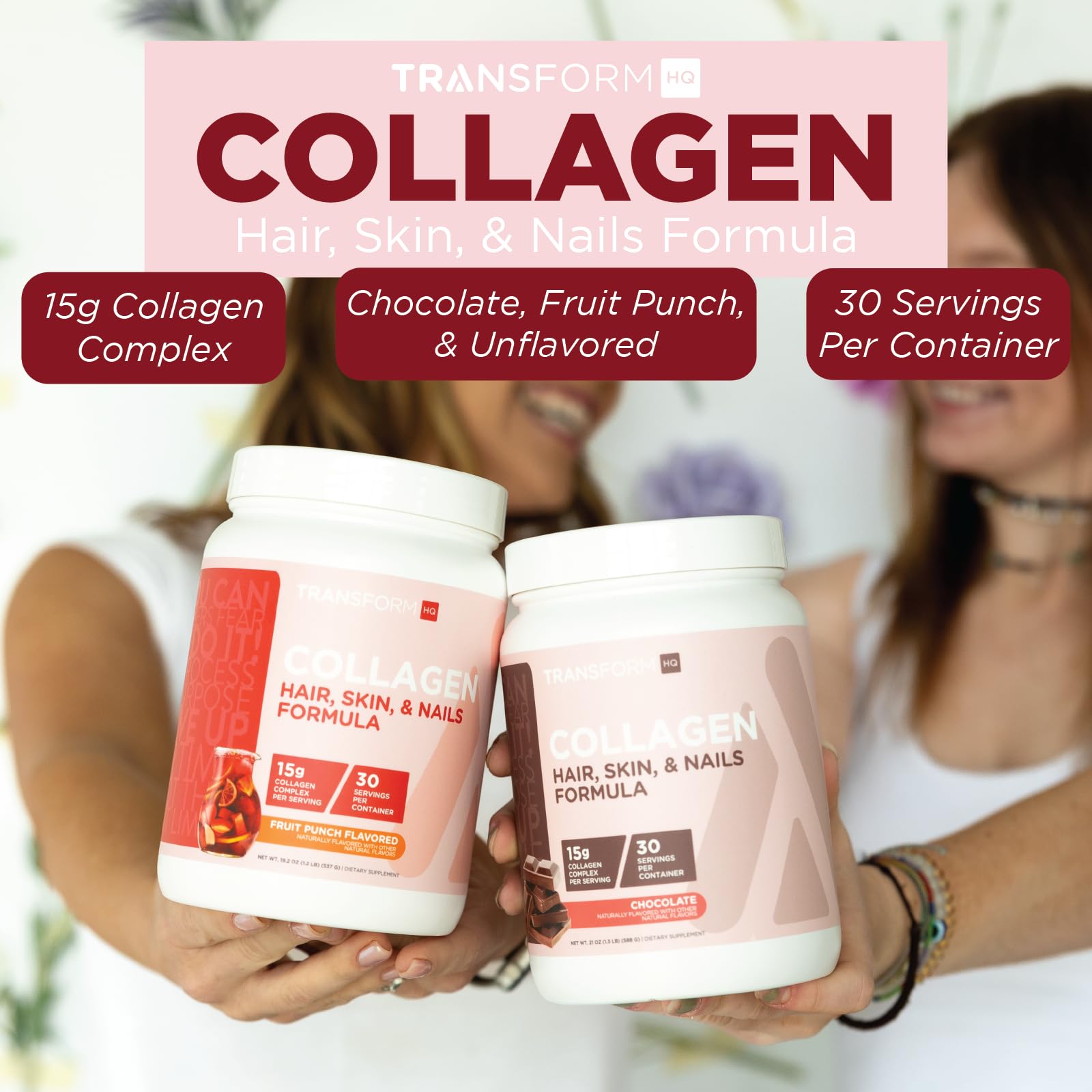 TransformHQ Beauty Collagen: complemento diario para rutina de cuidado.